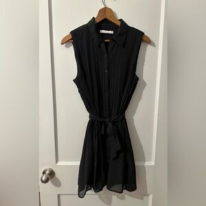 Abercrombie and Fitch Black Pleated Mini Shirt Dress